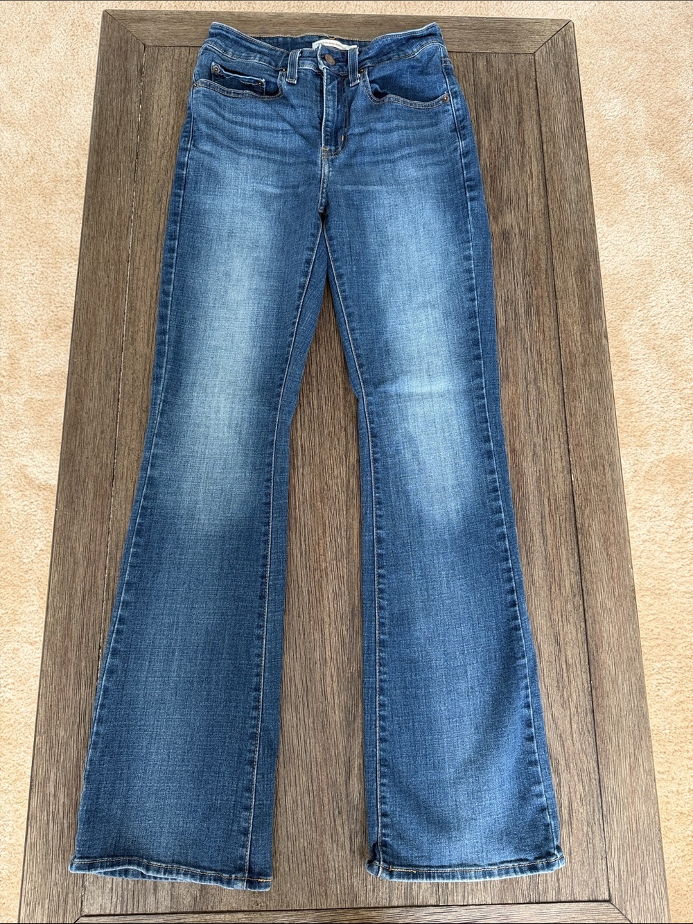 Levi's Blue Flare Jeans - Faded Mid Blue Denim